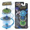 Infinity Nado - TYROTTOLA NADO E 2 Anelli SOVRAPPONOBILI - Confezione Esclusiva 3 in 1 con 1 Mini trottola Blu e 2 Anelli sovrapponibili - Giocattolo per Bambini dai 5 Anni in su