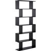 HOMCOM libreria in Legno, Scaffale a Ripiani, Mobile Guardaroba Contemporaneo Decorativo Autoportante a 6 Livelli, Nero 80 × 23 × 192cm|Aosom
