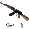 Ecommur. Cyma CM022W AK-47 Wood | Pistola elettrica a sfere Airsoft 6 mm + occhiali protettivi + caricatore 1000 0,20. (Potenza: 0,5 joule)