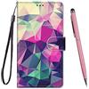 TOUCASA Cover per ASUS ZenFone Max PRO M1 ZB601KL,Flip Caso Custodia [Creativo Dipinto] PU Pelle Portafoglio Unico Sottile Funzione TPU Antiurto Flip Cover a Libro (Quadrati Colorati)