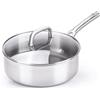 Berndes Tegame un manico con coperchio Tricion Resist Acciaio inox Antiaderente 28 cm