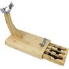 Fackelmann Morsa Porta Prosciutto Jamonero con cassetto contenente 2 coltelli e 1 affila coltelli, per affettare comodamente salumi, in legno di faggio