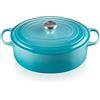 Le Creuset Cocotte ovale Evolution in ghisa vetrificata, diameter 31 cm, Blu Caribe, 21178311702430