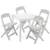 Dmora - Set Salotto da Esterno Falconara, Salottino Outdoor o Indoor, Tavolo Quadrato con 2 sedie Pieghevoli, Made in Italy, Bianco