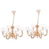 DIKACA 2 Pz lampadario casa delle bambole Lampadario a LED per casa delle bambole Lampadario con candele finte Modelli arredamento piccola lampada da soffitto lampada in miniatura rami