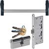 Generic Maniglione antipanico con serratura, maniglia, cilindro per porte su uscite di sicurezza, marcato CE, EN 1125 (Kit completo)