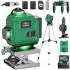 RINOXAR Livella Laser Autolivellante 4x360° con Treppiede, 16 Linee Livella Laser Verde Professionale, 2xBatterie Ricaricabili, Display Digitale LCD- LevelMaster PRO