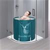 Sinbide Vasca da bagno pieghevole, vasca da bagno portatile a 3 strati, vasca da bagno in PVC per adulti e bambini (Verde alce)