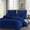 Gezu Copripiumino invernale 140 x 200 cm blu scuro flanella velluto doppio lato spesso spesso caldo biancheria da letto per adulti biancheria da letto 1 persone con 1 federe 65 x 65 cm con cerniera