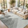 ASIinnsy Tappeto Salotto Pelo Corto Moderno Tappeto Camera da Letto Morbido Grande Tappeto Soggiorno Antiscivolo Tappeti Salotto Moderni (Geometrico Grigio Bianco, 200 x 300 cm)