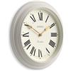 Jones Clocks® Supper Club Orologio a parete | Grande orologio rotondo classico | 40cm | Grigio molto pallido | Numeri romani | Design tradizionale ideale per cucina o soggiorno