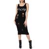 Pinko VALDURNA Abito Loose Stitch + Logo Vestito da Festa, Z99_Nero Limousine, M Donna