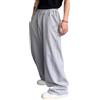 FCOOLYEET Pantaloni della tuta larghi da uomo Y2k Pantaloni da pista con coulisse Yoga Palestra Allenamento Pantaloni a gamba larga Pantaloni lunghi Streetwear, Grigio, L