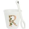 LA PORCELLANA BIANCA Unico Bicchierino "R" con Cucchiaino 75ml Bianco Porcellana