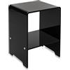 iPLEX Accanto Tavolino Comodino in PMMA Nero 32x45cm Made in Italy