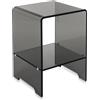 iPLEX Accanto Tavolino Comodino in PMMA Fumè 32x45cm Made in Italy