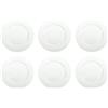 BRANDANI Piatto Piattino Frutta Colazione Total White 19cm Set 6 Pezzi Bianco New Bone