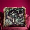WERNS Cuscino Tipo Velluto 45x45cm Jungle Giungla Sfondo Nero