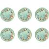 BRANDANI Piatto Frutta Colazione Marino Reef Set 6 Pezzi 21,5cm Melamina Celeste