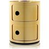 KARTELL Componibili Metal Oro Lucido 40x32cm Contenitore 2 Cassetti