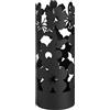 MONTEMAGGI Portaombrelli Cilindrico Flowers Metallo 49cm Nero