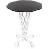 iPLEX Design Arabesco Tavolino da Caffè 50x60cm Trasparente Piano Nero Made in Italy