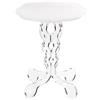 iPLEX Design Arabesco Tavolino da Caffè 50x60cm Trasparente Piano Bianco Made in Italy