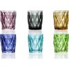 BRANDANI Diamante Set 6 Pezzi Bicchiere Acqua Multicolore 8cm Vetro