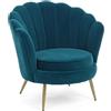 BIZZOTTO Poltrona Giliola Blu Pavone Velluto Gambe Oro 80x76x84cm 0743682