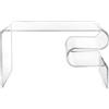 iPLEX Curvy Tavolo Tavolino Salotto in PMMA Made in Italy 40x76x42cm Trasparente