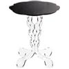 iPLEX Arabesco Tavolino da Caffè in PMMA 36x43cm Trasparente Piano Nero Made in Italy