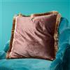 WERNS Cuscino Tipo Velluto con Frange 45x45cm Rosa Antico