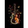 PALAIS ROYAL Quadro Stampa su Tela con LED Chitarra con Fiori 80x120cm