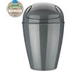 KOZIOL Cestino Pattumiera Gettacarte Grande DEL M 45cm 12L Grigio Plastica 100% Riciclata