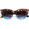 OKKIA Claudia Occhiali da Sole Donna Big Cat Eye Avana Blu