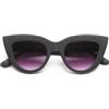 OKKIA Claudia Occhiali da Sole Donna Big Cat Eye Nero
