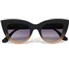 OKKIA Claudia Occhiali da Sole Donna Big Cat Eye Nero Sfumato Rosa