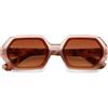 OKKIA Andrea Occhiali da Sole Unisex Esagonale Rosa Avana