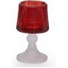 EDG Enzo De Gasperi Portacandela Lampada in Vetro 15x8,5cm Rosso Bianco