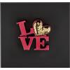 BONGELLI PREZIOSI Quadro Love Nero Rosso 50x50cm Marmorino