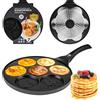 KARL HAUSMANN Pancake Padella a induzione - 26 cm - Bambini con motivo Smiley - Padella per uova fritte con rivestimento antiaderente - per tutti i piani cottura - 7 X stampo Maker - Padella per uova