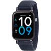 Tikkers Kids Series 13 Smart Watch con Fitness Tracker, sveglia, fotocamera, connessione GPS, cardiofrequenzimetro, contapassi, touch screen, cinturino in tessuto riptape blu navy, Blu, misura unica