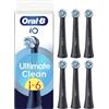 Oral-B Testine di Ricambio iO Ultimate Clean, Nere, 6 Ricambi | 6 Testine di Ricambio per Spazzolino Elettrico, Rotonde Originali, Rimozione Profonda Della Piastra Batterica