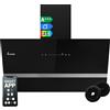 KKT KOLBE Cappa aspirante 90 cm/Cappa Cucina Inclinata/acciaio inossidabile/vetro nero/WiFi/auto spegnimento/Illuminazione LED RGBW/Operazione di tocco / EASY9005SM