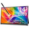 Magedok Monitor Portatile Touchscreen 14 2K OLED Schermo Portatile,2560 x 1440 1Ms DCI - P3,10 Bit,ESA Penna supporto,Protezione Degli Occhi Sottile con USB Tipo C Mini Monitor per PC, Laptop