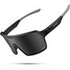 Lamicall Occhiali da Sole Ciclismo Polarizzati, [29g Ultraleggero] Anti-UV400, TR90-Telaio Infrangibile, Occhiali da Sole Sportivi Regolabili per Uomo e Donna, per Pesca/Corsa/Sport all'Aperto, Nero
