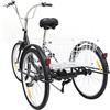 Taozhiyy 24 triciclo per adulti bici da città Tricycle, 3 ruote a 6 marce, bicicletta per adulti con cestino, ideale per shopping e viaggi