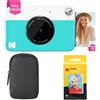 KODAK Pacchetto Base per Fotocamera istantanea Printomatic (Blu) + Carta Zink (20 Fogli) + Custodia Deluxe + Comoda Tracolla