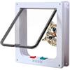 Sailnovo Porta per gatti 19 x 20 x 2,1 cm, colore bianco, con serratura a 4 vie, per porte interne esterne, porta per animali domestici resistente alle intemperie