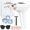 BUTBU Epilatore Luce Pulsata IPL con Ghiaccio, 3 In 1 Epilatora Laser, 9 Livelli di Energia Regolabile Adatto, 999,999 Luce Pulsata, per Donne, Uomo Viso/Schiena/Bikini/Corpo (Bianco)